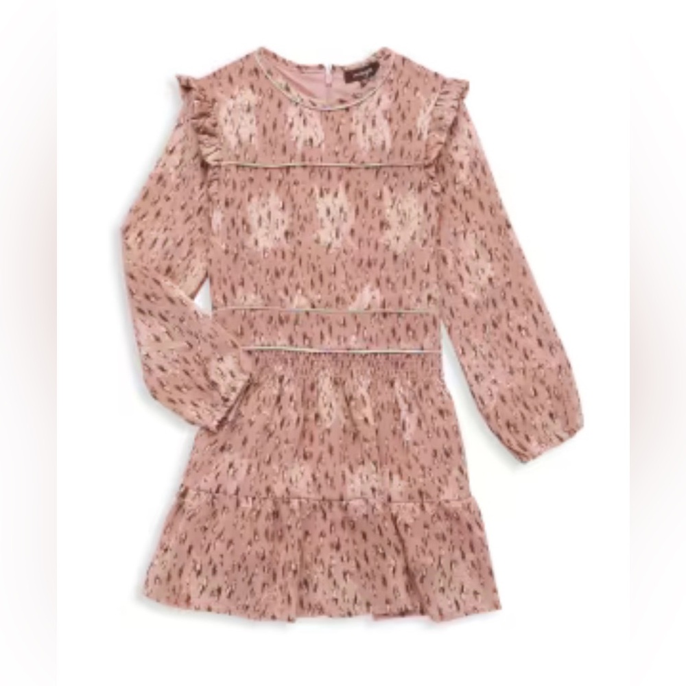 Imoga - NWT big girls Mindy Ruffle mini dress long sleeve elastic waist pink 12